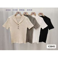 批发POLO领短袖针织衫女2026年夏季新款轻熟风收腰显瘦百搭<b class='q'>休闲</b>上衣