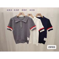 批发2026年夏季<b class='q'>韩版</b>学院风polo领双袖彩杠提花针织短袖百搭上衣女