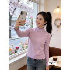 批发<b class='q'>韩版</b>半高领钉珠针织衫女2026年春秋季新款修身显瘦<b class='q'>长袖</b>打底衫上衣