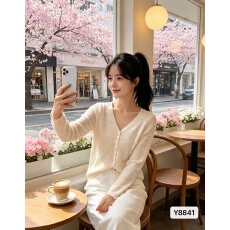 批发竹节麻微透空调衫2026年春夏<b class='q'>秋</b>新款韩版V领百搭开衫上衣好看