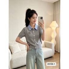 批发夏季韩版假两件学院风短袖毛衣外套女小个子<b class='q'>修身</b>针织开衫百搭上衣