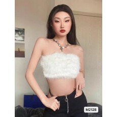 批发性感辣妹皮草拼接<b class='q'>百搭</b>抹胸
