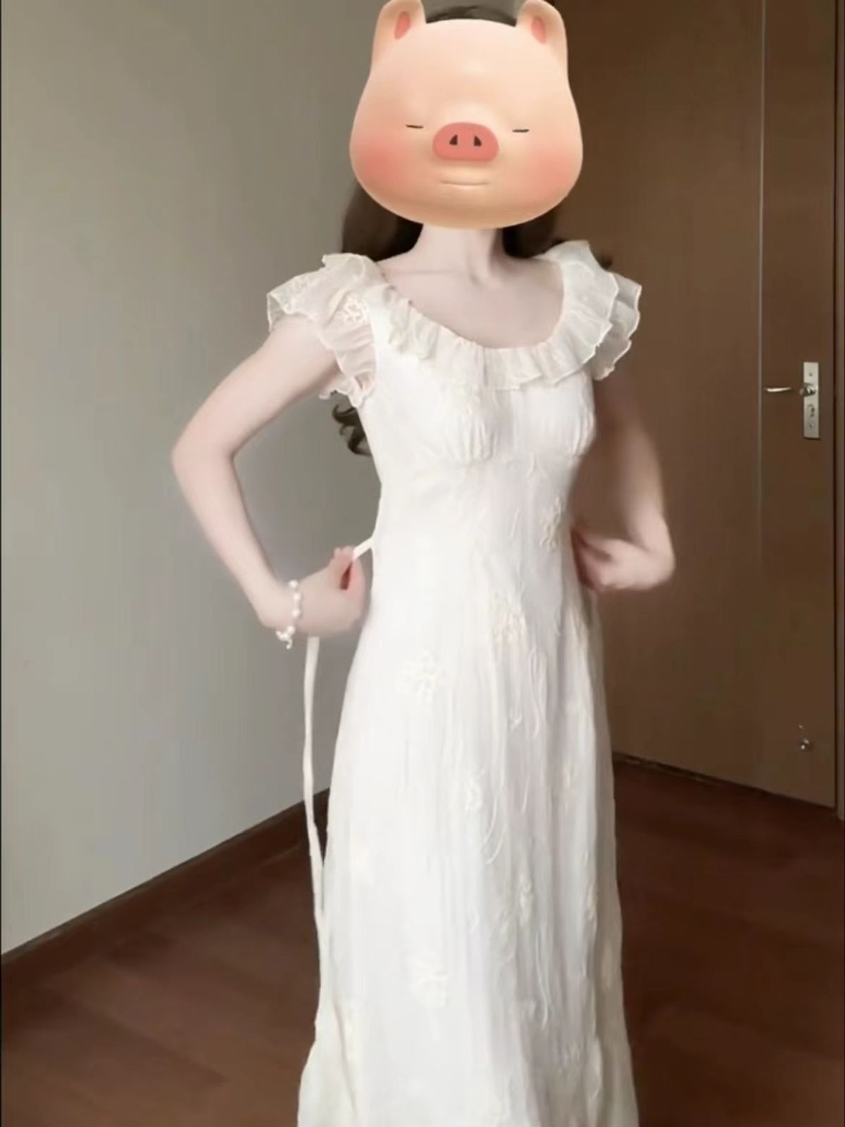 MY11490# 法式气质小飞袖连衣裙子女夏2025新款显瘦初恋清纯奶甜温柔风长裙女裝貨源服裝批發