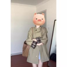 批发卡其色风衣外套女2025<b class='q'>春</b>秋新款韩版宽松显瘦中长款英伦风大衣ins