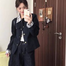 批发韩系早秋撞色2025外套女小个子<b class='q'>新款</b>宽松百搭设计感翻领开衫<b class='q'>夹克</b>潮