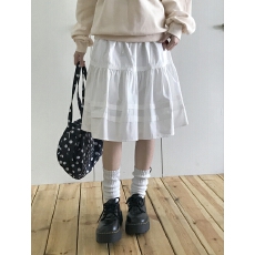 批发现一货   韩国chic甜美浪漫少女半身裙女新款高腰a字蓬蓬百搭中裙