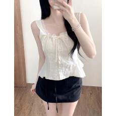 批发现一货 <b class='q'>韩国</b>chic蕾丝花边重工刺绣吊带女外穿夏季内搭短款上衣