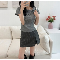 批发现一货 韩chic2026夏新款波点开叉<b class='q'>半身裙</b>女高腰<b class='q'>包臀</b>防走光短裙