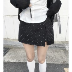 批发现一货 韩chic2026夏<b class='q'>新款</b>波点开叉半身裙女高腰包臀防走光短裙