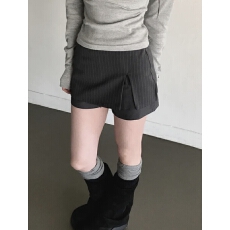 批发现一货   韩国chic夏新款显瘦条纹开叉半身裙防走光包臀裙<b class='q'>女</b>裤裙