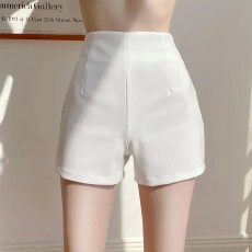批发现一货 韩国chic高腰短裤女夏季百搭弹力显瘦<b class='q'>包臀</b>打底热裤直筒裤