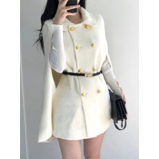 批发现一货   韩国chic小香风毛呢外套女<b class='q'>秋</b>冬季高级感气质斗篷大衣