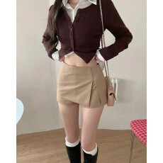 批发现一货   韩chic2026<b class='q'>秋</b>新款开叉半身裙女高腰包臀a字裙防走光短裙