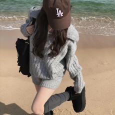 批发现一货  韩国chic秋<b class='q'>冬</b>新款简约翻领针织两件套宽松慵懒风休闲套装