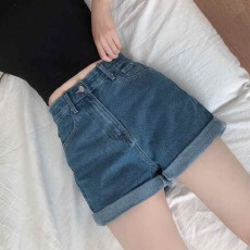 批发现一货 <b class='q'>韩国</b>chic女夏装新款胖mm大码高腰弹力宽松显瘦阔腿a字热裤
