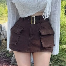 批发现一货   韩chic美式复古辣妹<b class='q'>牛仔</b>半身裙夏季高腰显瘦a字包臀短裙