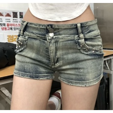批发现一货 韩chic美式辣妹性感低腰女夏季显瘦高街设计感包臀超<b class='q'>短裤</b>