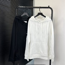 批发春秋<b class='q'>男装</b>经典<b class='q'>时尚</b>纯棉交叠刺绣印花连帽套头卫衣外套男女同款