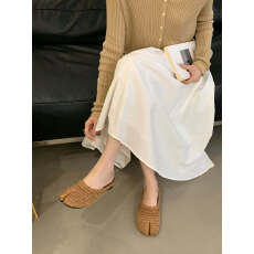 批发2025早秋新款<b class='q'>韩版</b>气质简约款懒人一脚蹬软底舒适分趾包头拖鞋