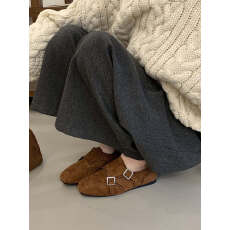 批发2025秋冬新款皮带扣方头软底<b class='q'>舒适</b>一脚蹬穆勒大新