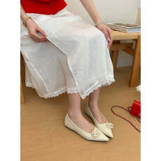 批发2026早春新款<b class='q'>韩版</b>花朵装饰懒人一脚蹬软底内增高单鞋