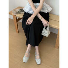 批发2026早<b class='q'>春</b>新款温柔风刺绣花一脚蹬方头软底舒适网纱单鞋