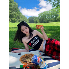 批发法式复古辣妹风字母印花吊带背心女夏季薄款修身显瘦百搭抹胸上衣