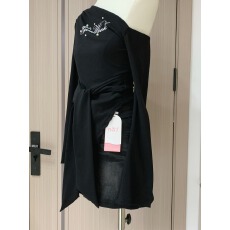 批发别致绑带亲肤弹力长袖T恤女<b class='q'>春</b>季2025新款修身辣妹风上衣潮