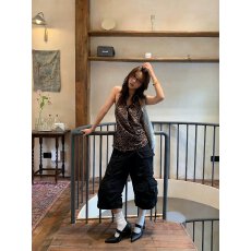 批发美式辣妹复古风豹纹挂脖V领吊带背心女装夏季新款松弛感<b class='q'>百搭</b>上衣