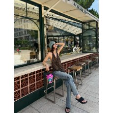 批发复古风豹纹挂脖V领吊带背心女装夏季新款美式辣妹松弛感<b class='q'>百搭</b>上衣