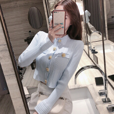批发小香风短款针织开衫<b class='q'>外套</b>女春装2025年新款法式小众洋气长袖上衣潮