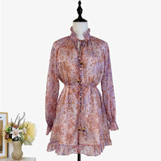 批发实拍澳洲小众复古印花荷叶边夏季休闲百搭连衣裤<b class='q'>连体裤</b>短