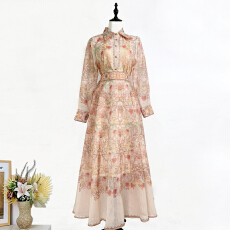 批发实拍欧美优雅名媛风立领<b class='q'>衬衫</b>+半松紧高腰超级大摆半身裙长裙套装