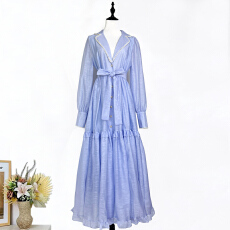 批发实拍法式轻奢浪漫名媛气质高级钉珠西装领连衣<b class='q'>裙</b>绝美仙气大摆长<b class='q'>裙</b>