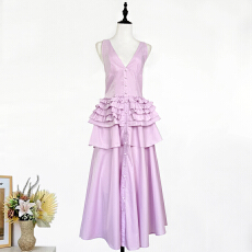 批发实拍法式优雅复古风打揽松紧修身显瘦中<b class='q'>长款</b><b class='q'>连衣裙</b>绝美露背长裙