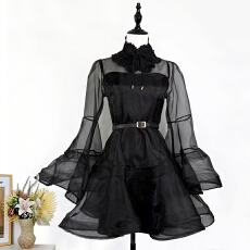 批发实拍澳洲走秀款Z家名媛喇叭袖<b class='q'>真丝</b>蓬蓬两件套<b class='q'>连衣裙</b>聚会舞会短裙