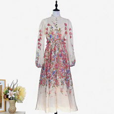 批发实拍<b class='q'>欧美</b>度假风重工串串花流苏飘逸设计女士大摆型长款连衣裙长