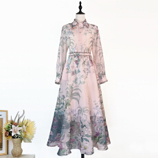 批发实拍法式复古高级感三件套<b class='q'>连衣裙</b>翻领单排扣衬衫搭高腰大摆长裙