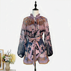 批发实拍澳洲小众春夏新款真丝质感飘逸衬衣搭高腰阔腿短款三件套装