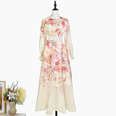 批发实拍澳洲2026新款印花复古三件套<b class='q'>连衣裙</b>套装衬衣搭高腰大摆半身裙