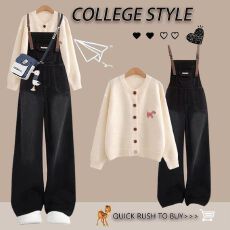 批发少女2025秋季新款学院风针织开衫初中高中学生<b class='q'>韩版</b>时尚毛衣外套女