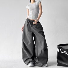 批发三三斜高质量潮流早春新款工装风<b class='q'>阔腿裤</b>女宽松显瘦直筒<b class='q'>裤</b><b class='q'>子女</b>