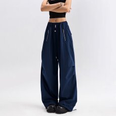 批发高质量时尚大口袋美式复古工装<b class='q'>裤</b>女春夏宽松休闲阔腿速干高腰<b class='q'>裤</b>子