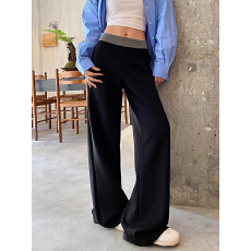 批发夏季黑色阔腿裤女<b class='q'>冬</b>季2026新款高腰宽松卫裤直筒休闲运动裤