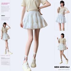 批发欧韩白色蕾丝蛋糕裙半身裙女春夏高腰超仙仙女纱裙防走光a字蓬蓬