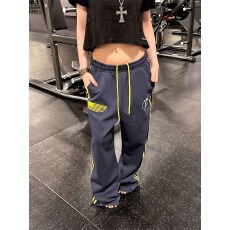 美式新款设计条纹休闲裤子女