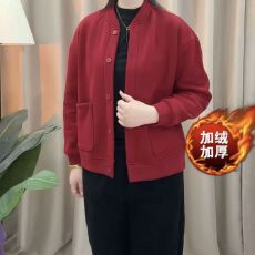 批发原创设计师款秋冬装加绒上档次减龄时尚<b class='q'>百搭</b>新款妈妈<b class='q'>外套</b>中年女士