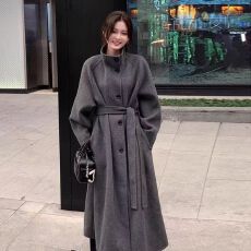 批发<b class='q'>春</b>秋新款外套女中长款收腰显瘦大衣潮