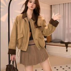 批发赵露思<b class='q'>明星</b>同款加棉加厚美式复古外套女冬2025新<b class='q'>款</b>休闲夹克上衣