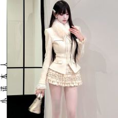 批发小香风气质修身<b class='q'>名媛</b>外套蛋糕裙女装2025秋冬新款千金辣妹时尚<b class='q'>套装</b>